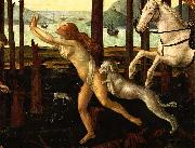 BOTTICELLI, Sandro The Story of Nastagio degli Onesti (detail of the first episode)  gfh oil painting artist